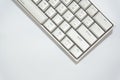 Top view of white mechanical keyboard