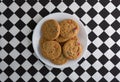 Candy cookies on a white plate Royalty Free Stock Photo