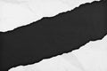 Top view of white ripped paper with black background Royalty Free Stock Photo