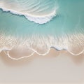 top view, white sand beach, thin waves isolated transparent, vector style.