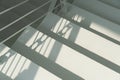 top view of white stair light and shadow architecture detail background Royalty Free Stock Photo