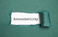Top view of white torn paper and the text Accountability Royalty Free Stock Photo