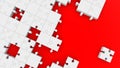 Top view on white unfinished puzzle Royalty Free Stock Photo