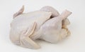 Top view. Whole fresh raw chicken isolated on white background. Royalty Free Stock Photo