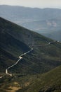 Top view of winding mountain road in the Serra da Estrela in Portugal. Royalty Free Stock Photo