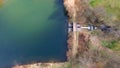 Top view of a wooden bridge at the Eutersee Royalty Free Stock Photo