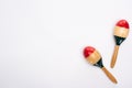 View of wooden colorful maracas on