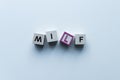 top view of wooden cubes with word Milf Royalty Free Stock Photo