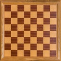Top view of wooden oak chess Board Royalty Free Stock Photo