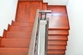 Top view of wooden staircase