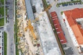 New multilevel parking garage under construction. aerial photo Royalty Free Stock Photo