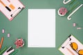 Top view workspace mockup for two with clipboards Royalty Free Stock Photo