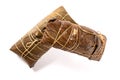 Wrapped Chinese ZongZi on white for Dragon Boat Festival ie DuanWu festival on white