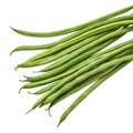 Top view of Yardlong beans, isolated Royalty Free Stock Photo