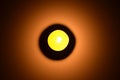 Top view of yellow candle light in the dark Royalty Free Stock Photo
