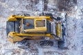 Snowplow shoveling snow from the road Royalty Free Stock Photo