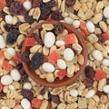 Yogurt raisin trail mix in a bowl Royalty Free Stock Photo