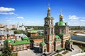 Top view of Yoshkar-Ola and the Churches of the resurrection and ascension. Mari El republic