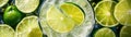 Top View Zesty Lime Margarita With Salted Rim Banner Background. Generative AI Royalty Free Stock Photo
