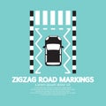 Top View Of Zigzag Road Markings.