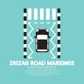 Top View Of Zigzag Road Markings. Royalty Free Stock Photo
