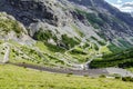 Serpentine road in Stelvio Pass, Bormio slope Royalty Free Stock Photo