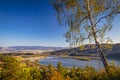 Top view of the Zilina basin and the Hricov dam on the Vah river Royalty Free Stock Photo