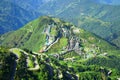 Top view of Zuluk Village with Zig Zag Road in East Sikkim Royalty Free Stock Photo