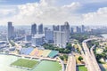 Top views skyline business building and financial district in sunshine day at Singapore City, Singapore Royalty Free Stock Photo