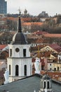 Vilnius cathedral belfry tower top Royalty Free Stock Photo