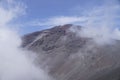 The top of the volcano Fujiyama.