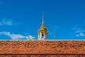 Wat Ratchanatda temple of Golden Metal Castle famous place in Bangkok Thailand Royalty Free Stock Photo