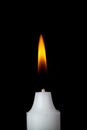 Top of white burning candle Royalty Free Stock Photo