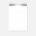 Top wire spiral lined A4 notebook with empty date header mock-up