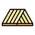 Top wood roof icon vector flat