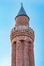 Top of Yivli Minare Camii Fluted Minaret Mosque in historic center in Antalya