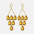 Topaz earrings mockup, realistic style Royalty Free Stock Photo