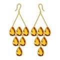 Topaz earrings mockup, realistic style Royalty Free Stock Photo