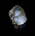 Topaz gemstone mineral crystals in rock from Volodar Volynsky, Ukraine. A photo of a stone isolated on black. Geology websites,