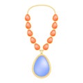 Topaz necklace mockup, realistic style Royalty Free Stock Photo