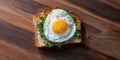 A Topdown View Of A Fried Egg On Toasted Bread Showcasing A Sandwich With A Fried Egg Depicting A Me