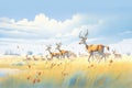 topi herd migrating across the expansive grassland