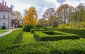 Topiary garden at autumn Royalty Free Stock Photo