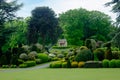 Topiary garden with classical temple style folly