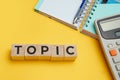 TOPIC word from wooden blocks Royalty Free Stock Photo