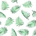 Topical palm leaves pattern. Royalty Free Stock Photo