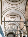 Topkapi palace architectural detail, covered walkway arched passage ceiling