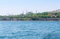 Topkapi palace, Blue mosque and Hagia Sophia before marmara sea Istanbul Royalty Free Stock Photo