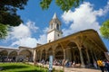 Topkapi Palace On a day with many tourists in the summer, trees and green grass blue skies and