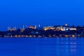 The Topkapi Palace and Hagia Sophia at blue night